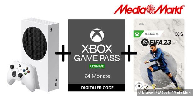 Sparbundle: Xbox + FIFA 23 + Game Pass at a great price at Media Markt Sparbundle: Xbox + FIFA 23 + Game Pass at a great price at Media Markt