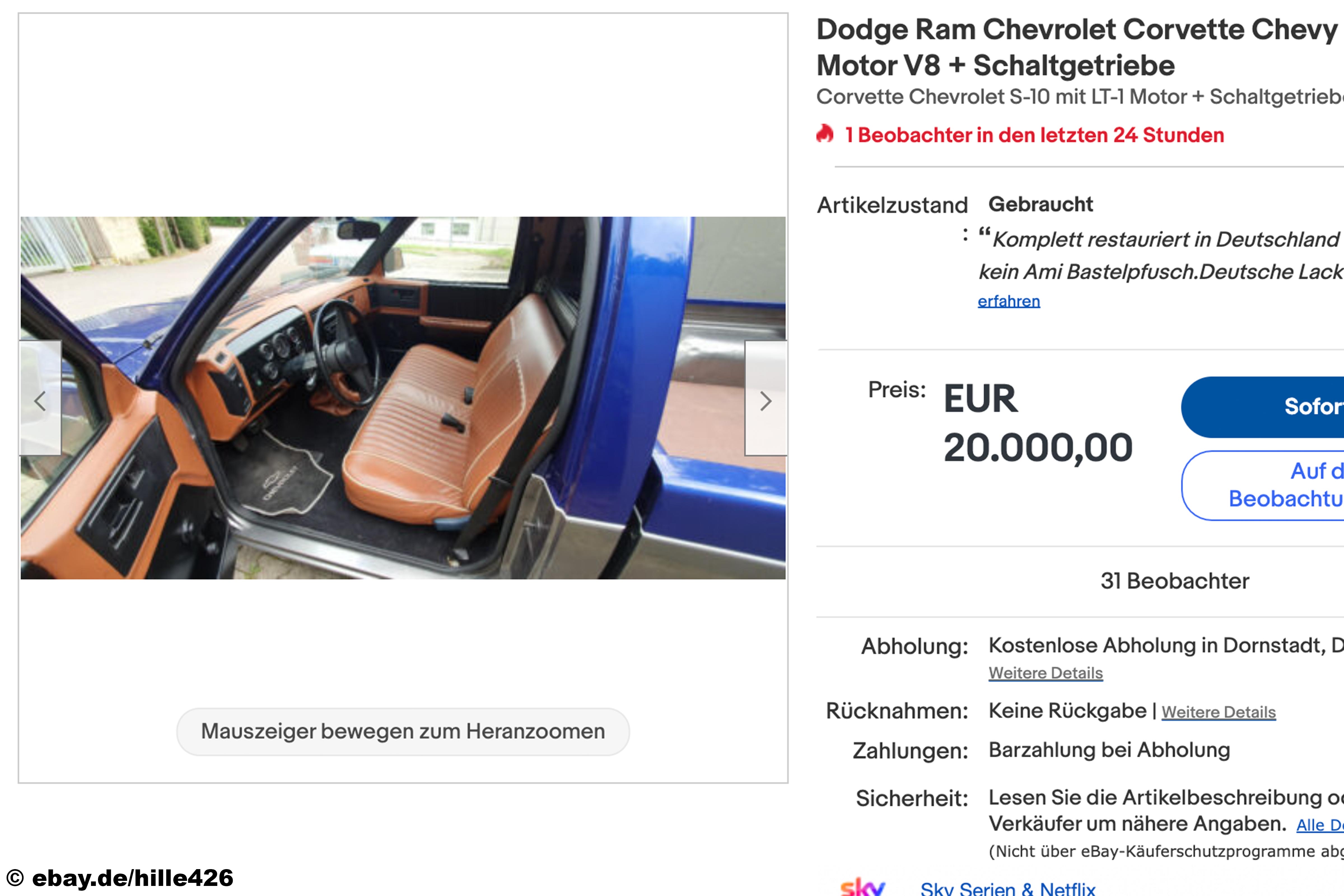 eBay Dodge Ram Chevrolet Corvette Chevy